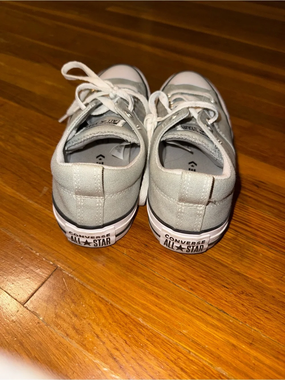 Converse Low Top Canvas Sneakers - Light Gray and White - Picture 3 of 5